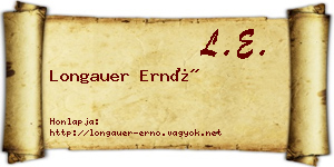 Longauer Ernő névjegykártya